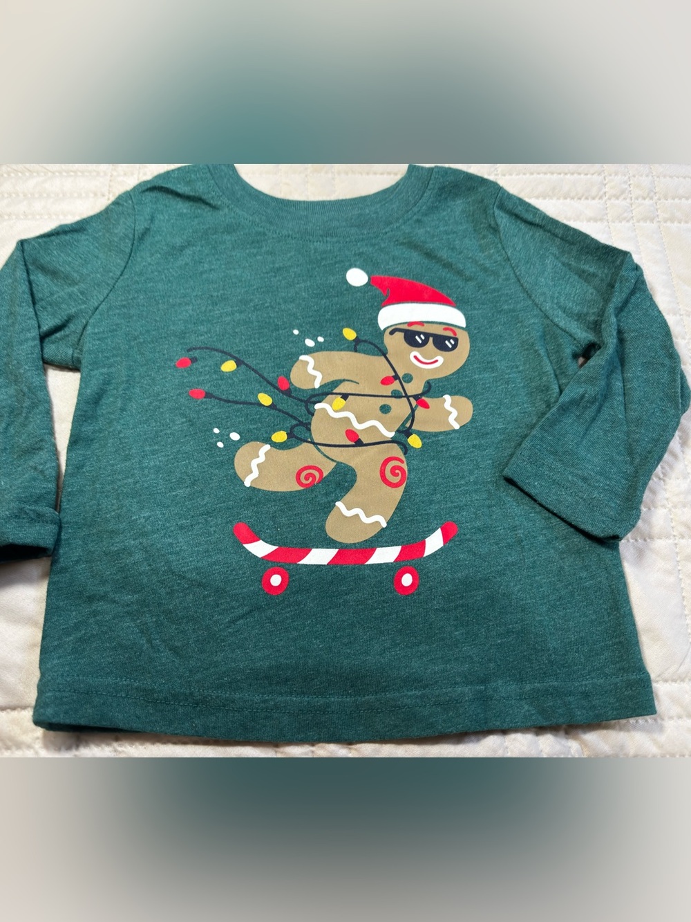 jumping beans 12M Holiday Gingerbread Person Skateboard Tee